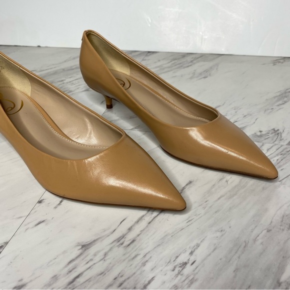 Sam Edelman Franci Pointed Toe Tan Light Brown Leather Pump 8 1/2 M - Picture 10 of 15